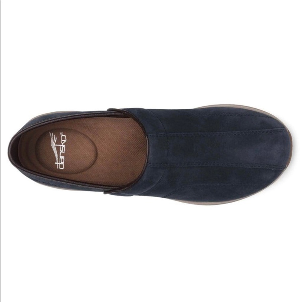 DANSKO Navy Shaina Milled Nubuck Clog (everyday medical field shoe)